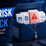 RAR and ZIP archive safety check showing viewing files versus running a risky executable