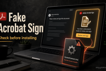 Fake Adobe Acrobat Sign request leading to a ScreenConnect installer warning