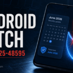 Editorial poster showing an Android June 2026 patch blocking CVE-2025-48595 exploitation.