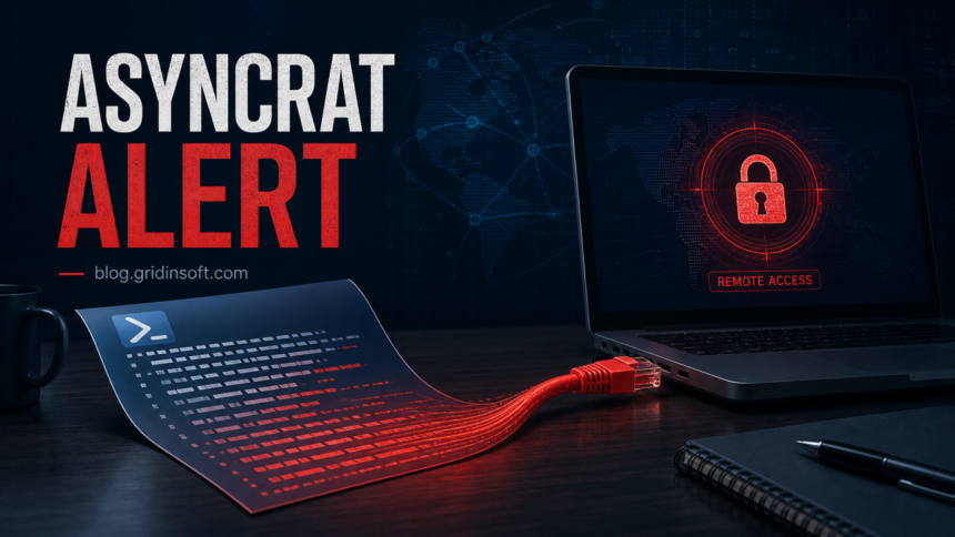 Editorial illustration for Trojan:PowerShell/Asyncrat!rfn and AsyncRAT cleanup.