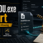 AUEPDU.exe alert poster showing a blocked cloud configuration request and verification checklist.