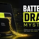 Smartphone battery draining with hidden background activity.