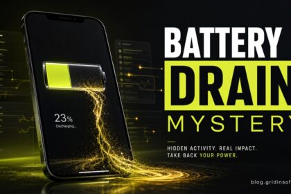 Smartphone battery draining with hidden background activity.