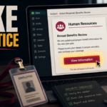 Fake HR benefits notice phishing email with a View Information button