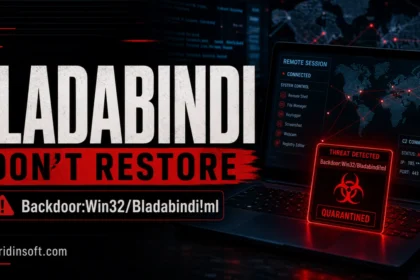 Backdoor:Win32/Bladabindi!ml detection warning poster