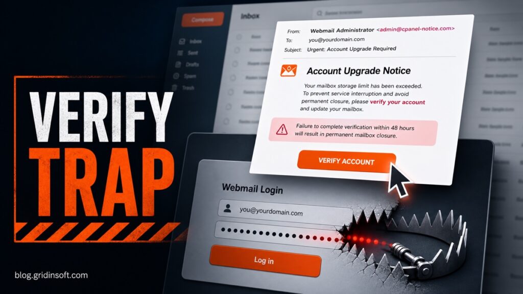 Fake Webmail account upgrade notice leading to a password trap