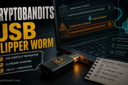 CryptoBandits USB clipper replacing a copied cryptocurrency wallet address