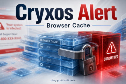 Editorial poster for Trojan:JS/Cryxos.ASI!MTB detected in browser cache.