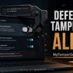 Defender tampering alert showing a disabled real-time protection switch and the MpTamperSrvDisableAV.H detection.