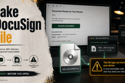 Fake DocuSign document request leading to a malicious ISO file