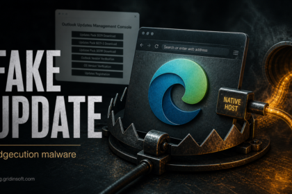 Fake update trap connected to a Microsoft Edge backdoor and native host tunnel.