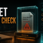 Etset alert check with a quarantined suspicious file and removal status panel.