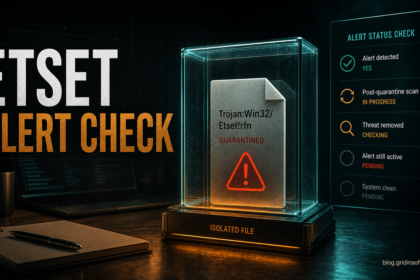 Etset alert check with a quarantined suspicious file and removal status panel.