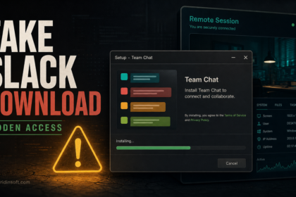 Fake Slack download malware warning with hidden remote access behind a generic installer