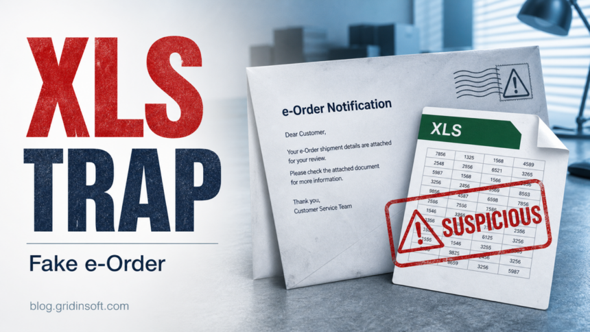 Fake e-Order XLS attachment.