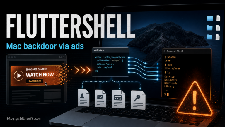 FlutterShell macOS backdoor delivered through malicious ads and fake Mac apps.