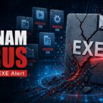 Grenam Virus cover showing infected EXE files and a quarantine scan.
