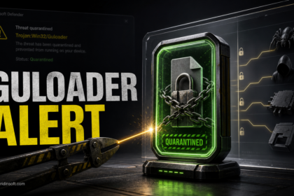 GuLoader alert poster showing a quarantined loader cut off from payload paths.