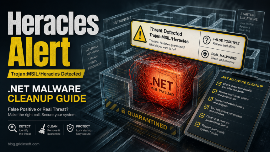 Trojan:MSIL/Heracles: Defender Alert and Cleanup 1 Heracles alert cleanup decision for a quarantined .NET malware detection