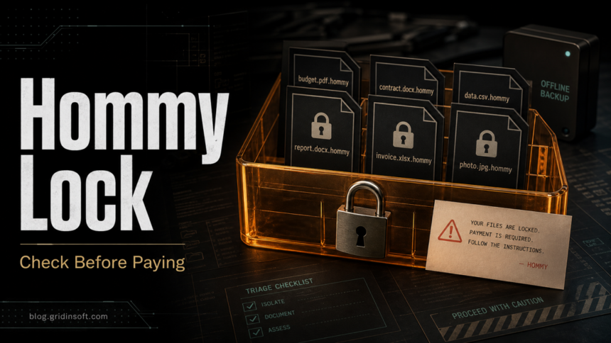 Hommy Ransomware: .hommy File Recovery Guide 1 Locked .hommy files in a Hommy ransomware recovery triage scene.