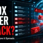 Spam emails being pulled from an inbox into a quarantine vortex