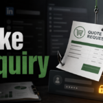 Fake LinkedIn purchase inquiry email shown as a business quote request used for credential theft.