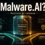Malware.AI detection decision between restoring a verified file and removing a suspicious threat.