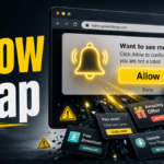 A browser permission prompt turns into a Matrixgrowthforge.com notification trap.