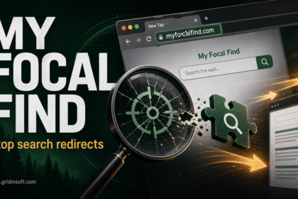 Myfocalfind.com browser redirect cleanup illustration.