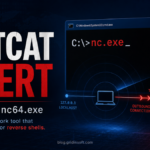 Netcat alert poster showing nc.exe and nc64.exe as a suspicious outbound connection.
