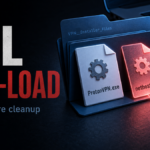 Suspicious nethost.dll side-loaded beside ProtonVPN.exe malware cleanup warning.