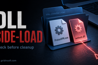 Suspicious nethost.dll side-loaded beside ProtonVPN.exe malware cleanup warning.