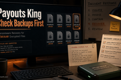 Payouts King ransomware recovery checklist for .ZWIAAW encrypted files