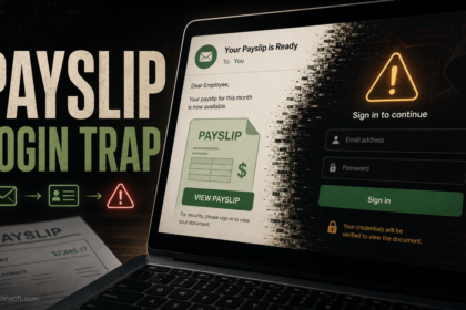 Fake payslip notification leading to a credential-stealing login page
