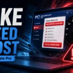 PC Accelerate Pro fake speed boost warning with scan results and danger sign