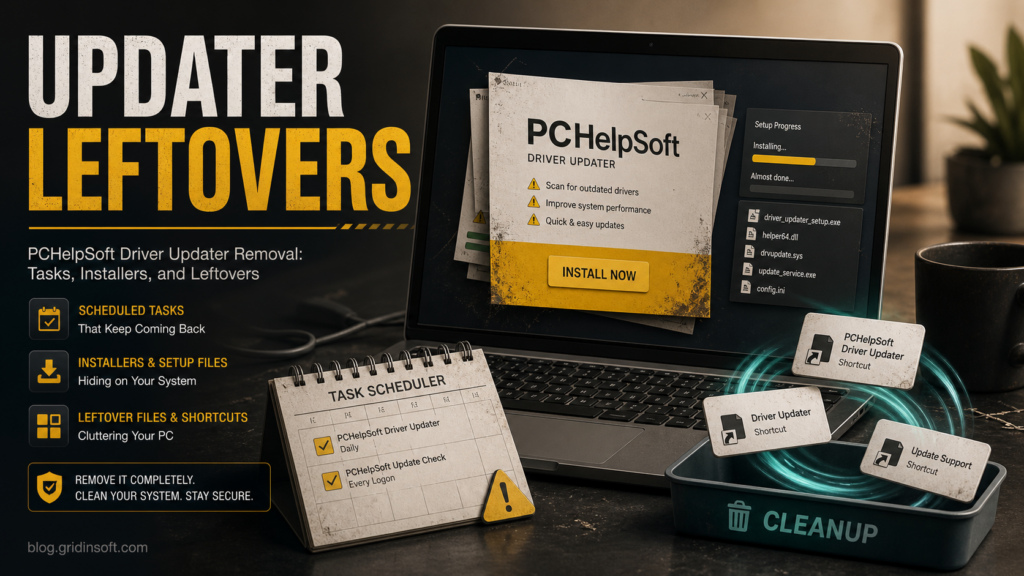 PCHelpSoft Driver Updater leftovers after uninstall.