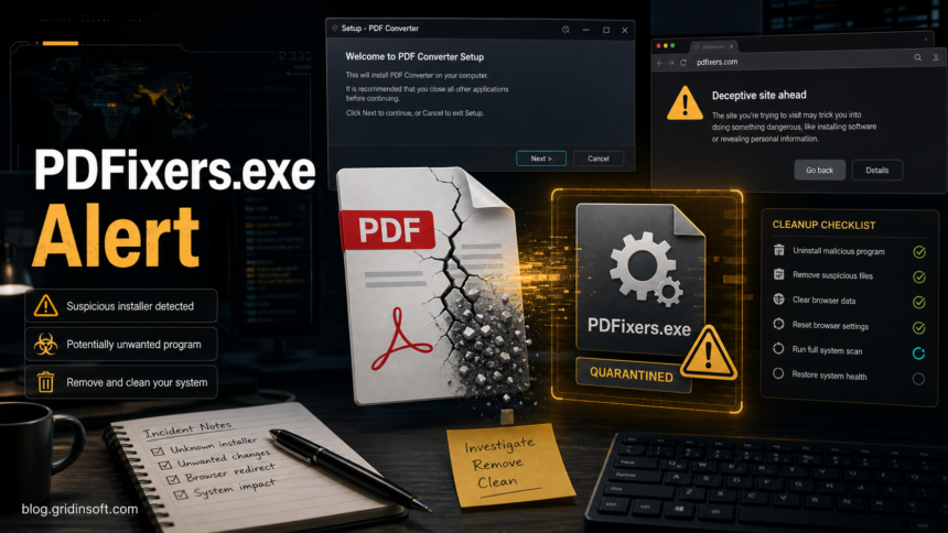 PDFixers.exe Alert: Cleanup Guide 1 PDFixers.exe cleanup warning with quarantined converter file
