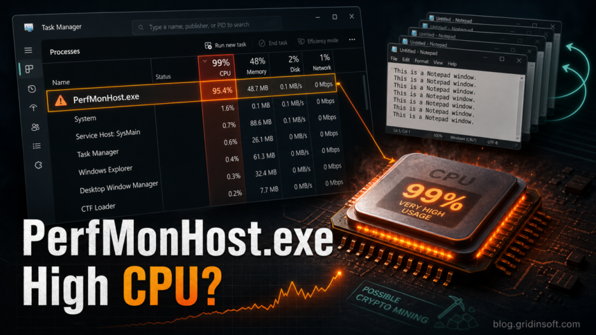 PerfMonHost.exe High CPU: Malware Check and Miner Cleanup 1 PerfMonHost.exe process using high CPU with possible miner activity
