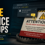 Fake police pop-up warning on a dark browser notification screen.