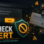 Browser notification prompt blocked to stop Recheck.co.in fake alerts.
