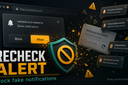 Browser notification prompt blocked to stop Recheck.co.in fake alerts.