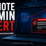 Remote admin alert poster for HackTool:Win32/RemoteAdmin!MSR showing possible remote control behavior.