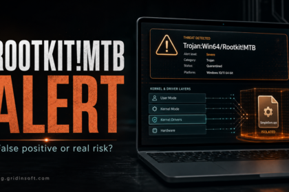 Trojan:Win64/Rootkit!MTB security alert with a suspicious kernel driver isolated.