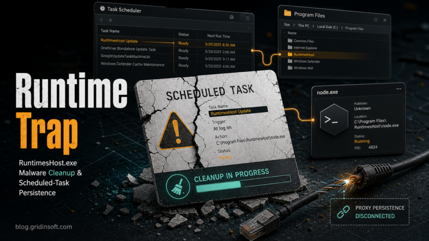 RuntimesHost.exe scheduled task and proxy malware cleanup warning