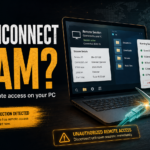 ScreenConnect scam warning showing unexpected remote access on a Windows PC