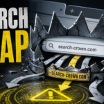 A browser search box caught in a Search-crown.com redirect trap.