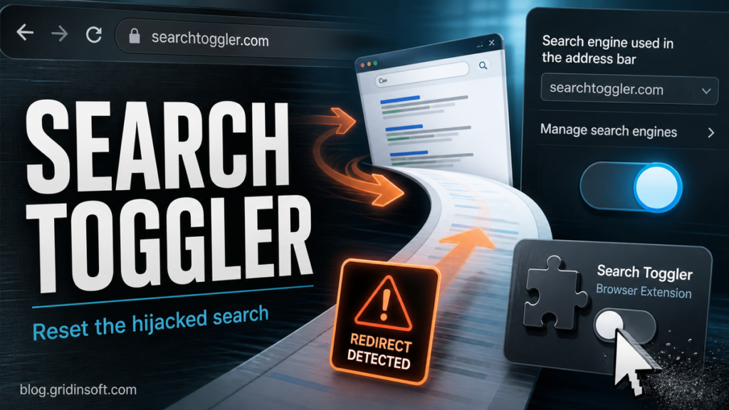 Searchtoggler.com browser redirect cleanup illustration.