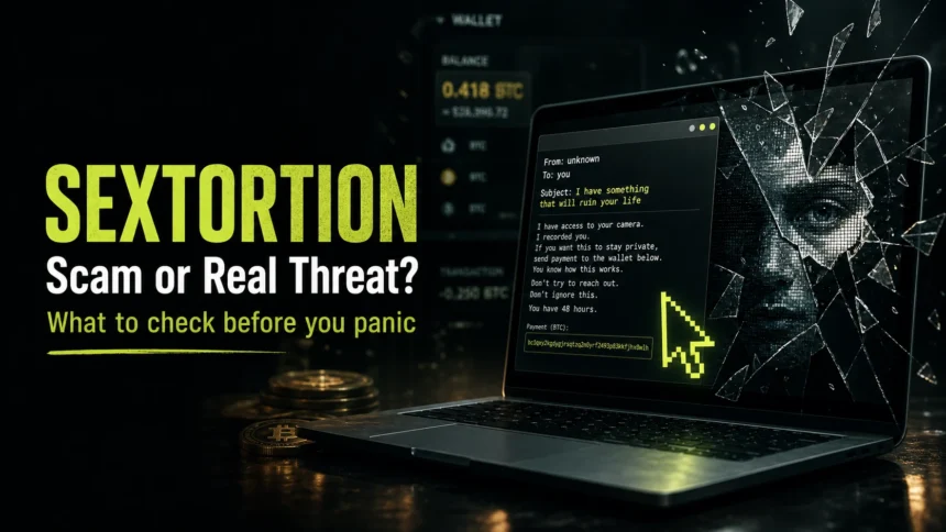 What Is Sextortion? Scam Email Signs and What to Do 1 Sextortion scam or real threat warning poster