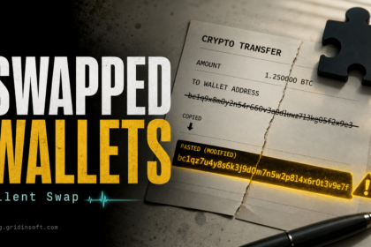 Silent Swap crypto clipper replacing a copied wallet address