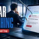 Spear phishing targeted email trap illustration